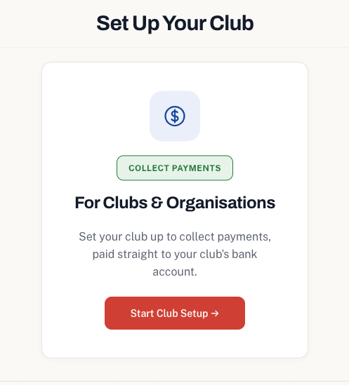 The set up payments card in the dashboard