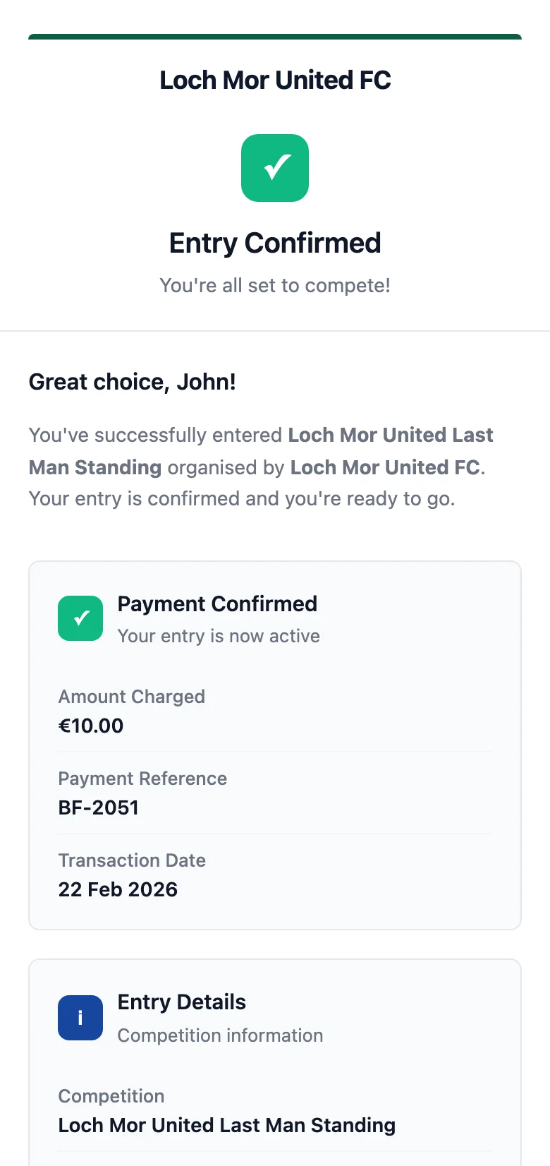 Confirmation email