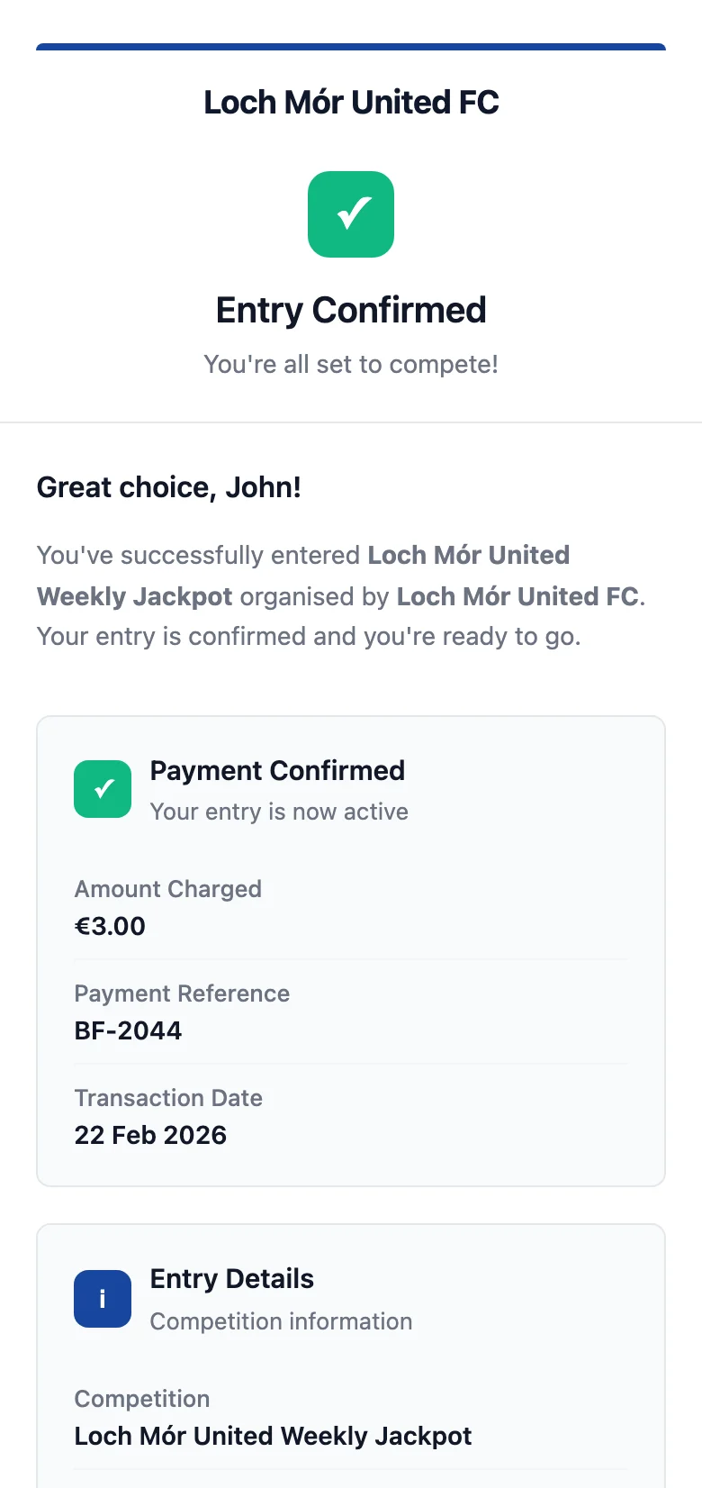 Confirmation email