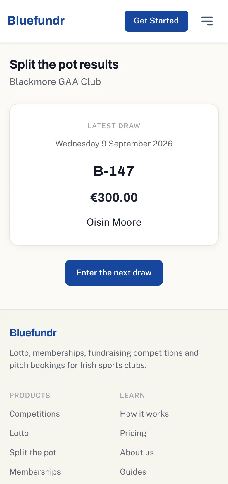 Draw results